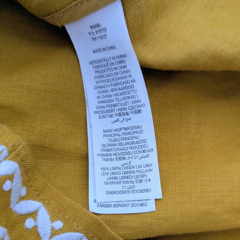 Boden Yellow Laura Linen Shift Dress Short Sleeve Summery Size 6 - Picture 13 of 13